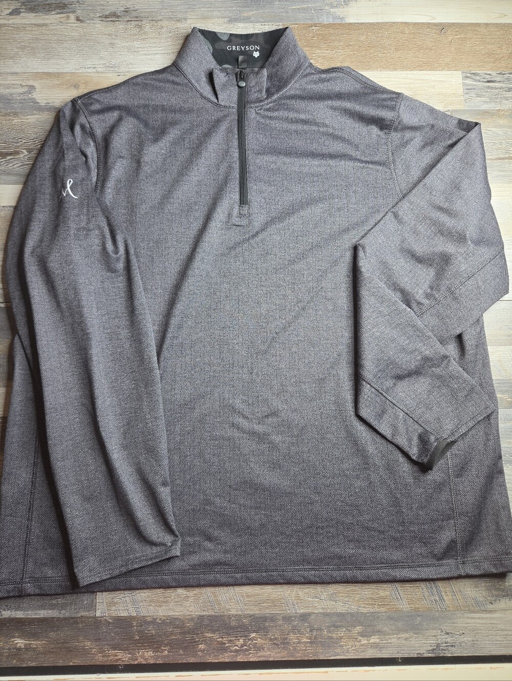 Greyson Colorado Herringbone Quarter Zip Men's XXL Black Midweight